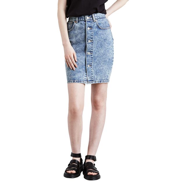 Saia Jeans Levis Button Thru Menor preço em Saia Jeans Levis Button Thru