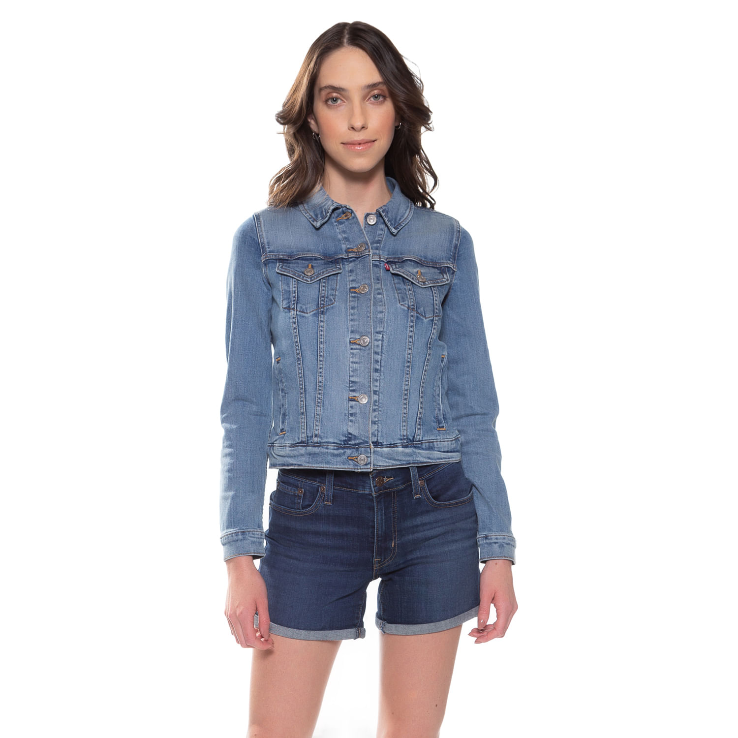 jaqueta jeans levis trucker feminina