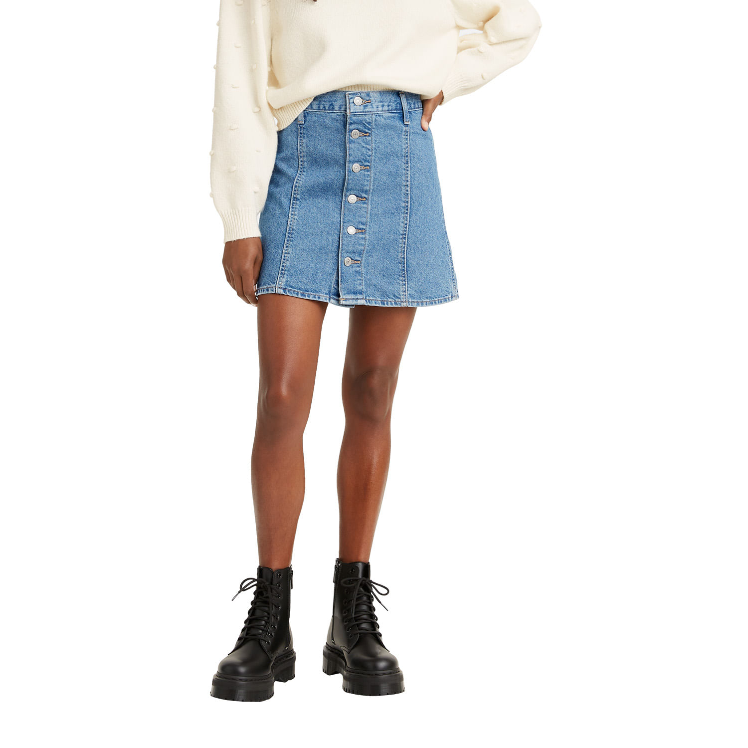mini saia jeans levis