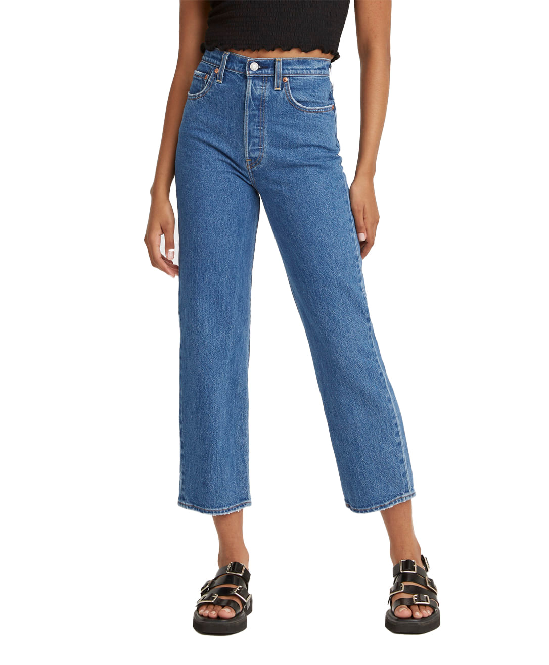 calça jeans levis ribcage straight ankle