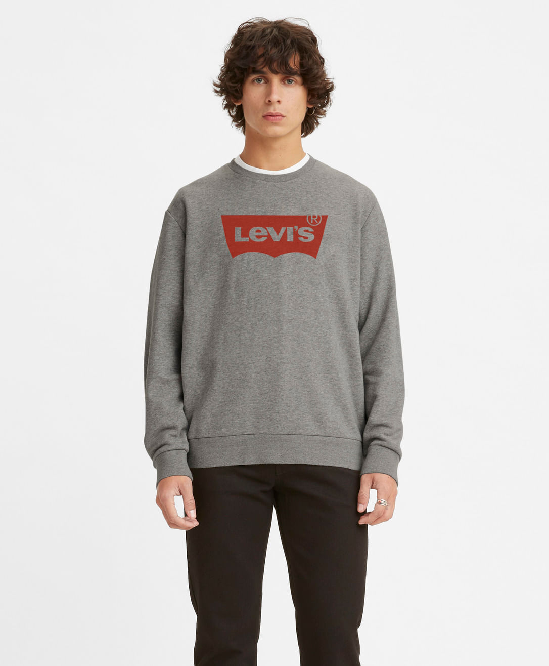 Moletom Levi's® Graphic Crew Cinza Manga Longa — Levi's