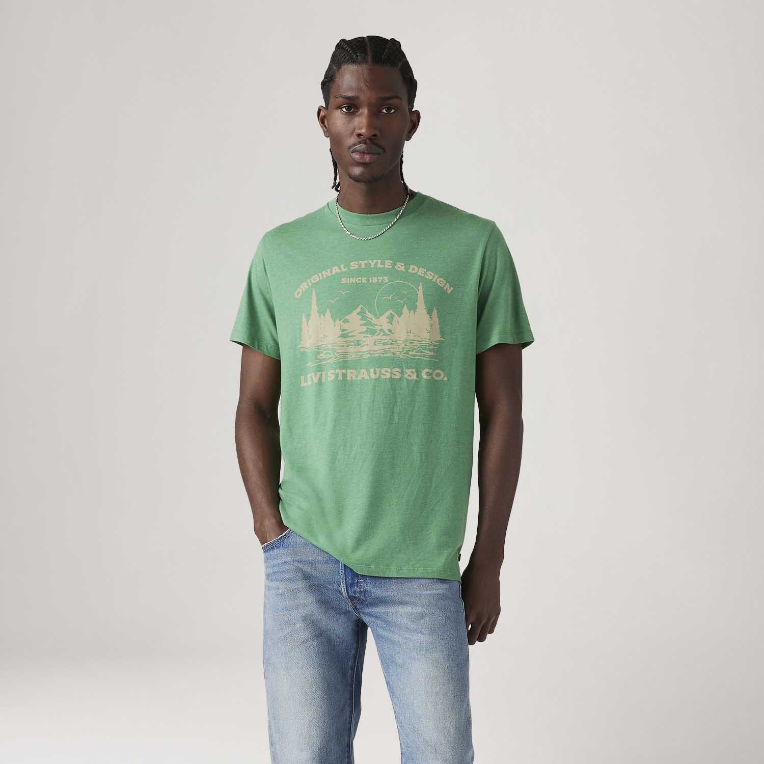 Camiseta Levi's® Graphic Crewneck Verde Manga Curta