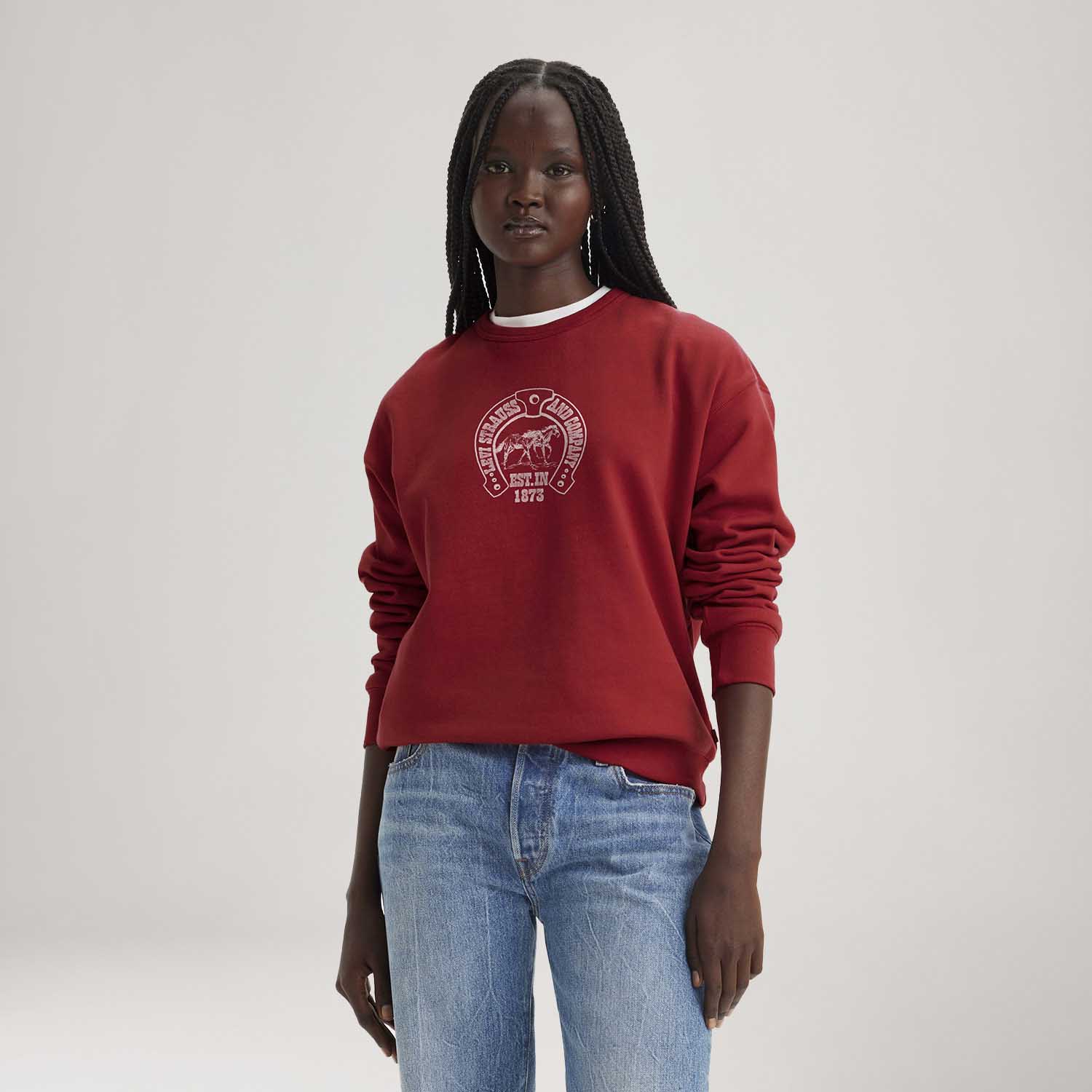 Moletom Levi's® Graphic Heritage Crew Vermelho Manga Longa