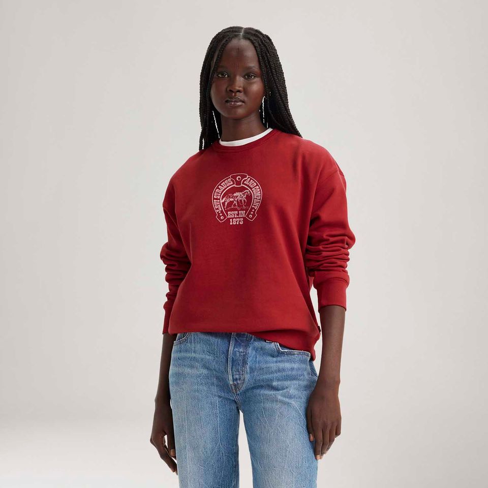 Moletom Levi's® Graphic Heritage Crew Vermelho Manga Longa