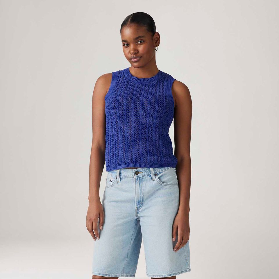 Colete Levi's® Sunrise Crochet Tank Azul Regata