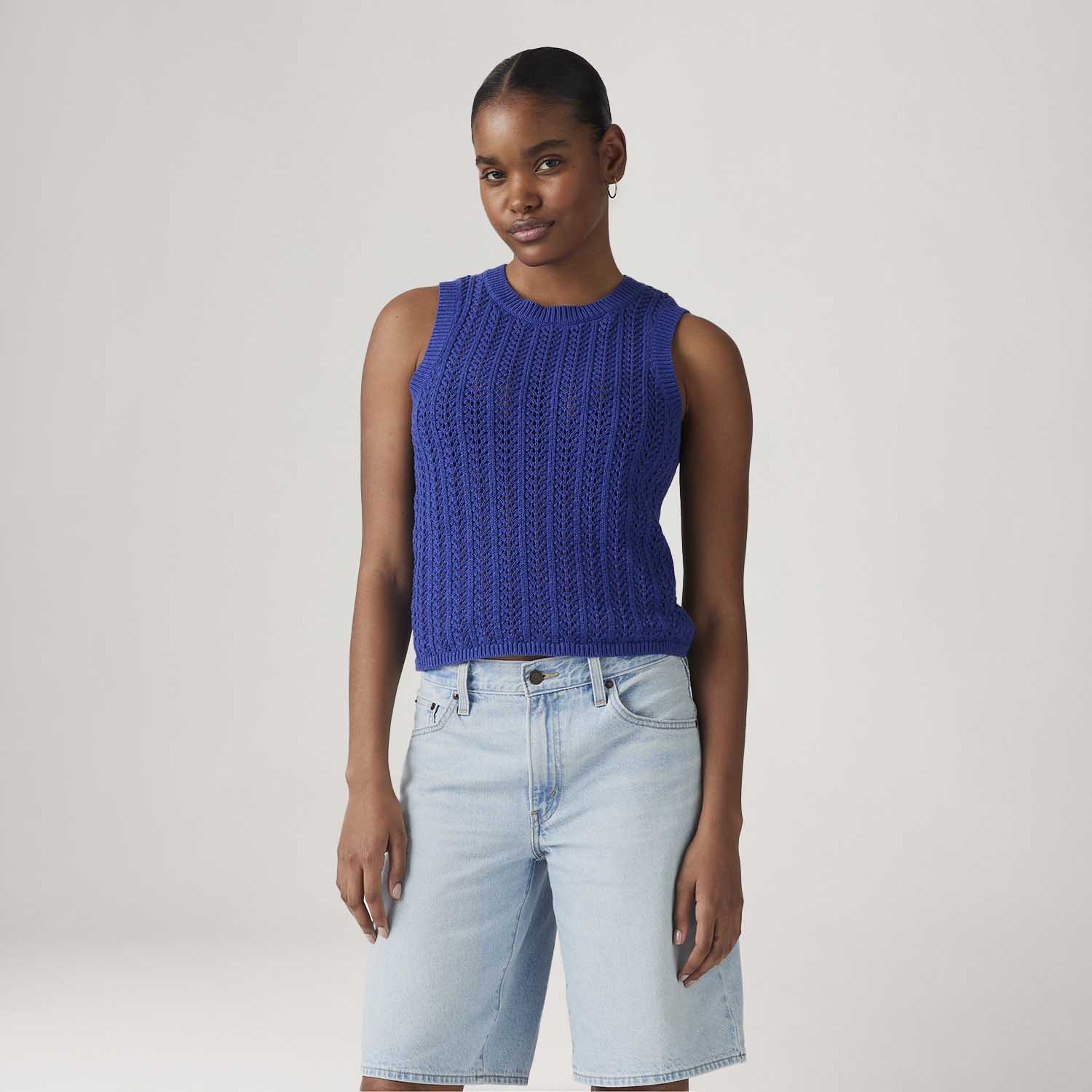 Colete Levi's® Sunrise Crochet Tank Azul Regata