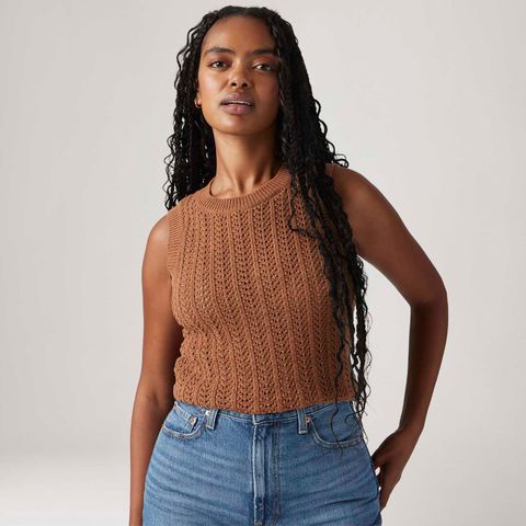 Colete Levi's® Sunrise Crochet Tank Marrom Regata — Levi's
