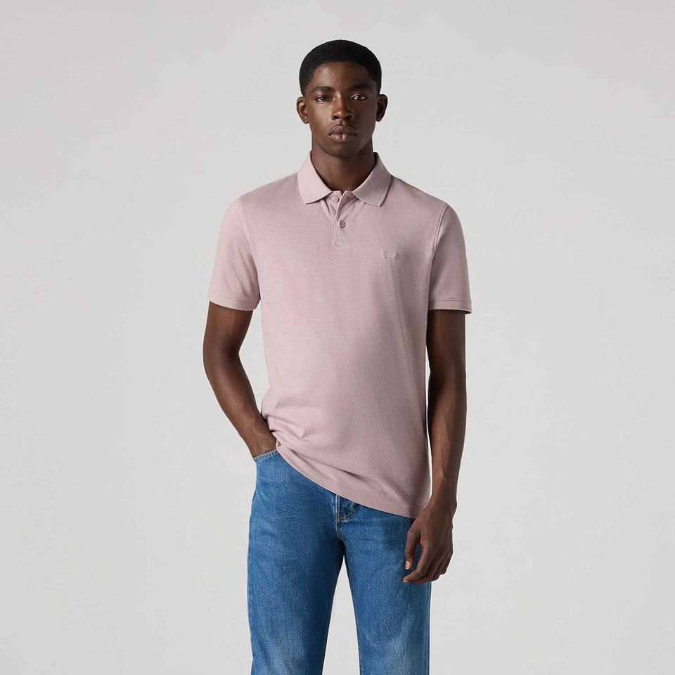 Camisa Polo Levi's® Slim Housemark Rosa Claro Manga Curta