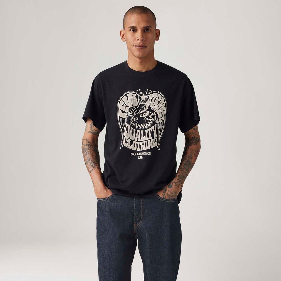 Camiseta Levi's® Relaxed Fit Preta Manga Curta