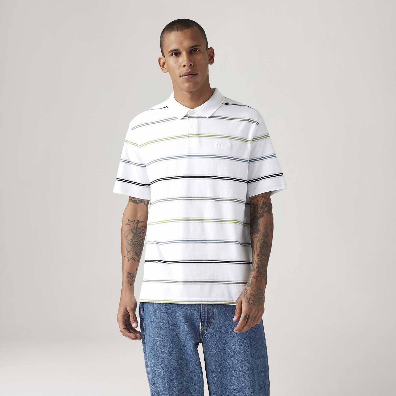 Polo Levi's® Authentic Listrada Manga Curta