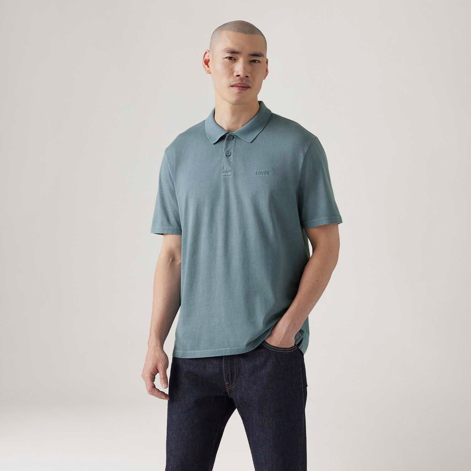 Camisa Polo Levi's® Authentic Azul Petróleo Manga Curta — Levi's