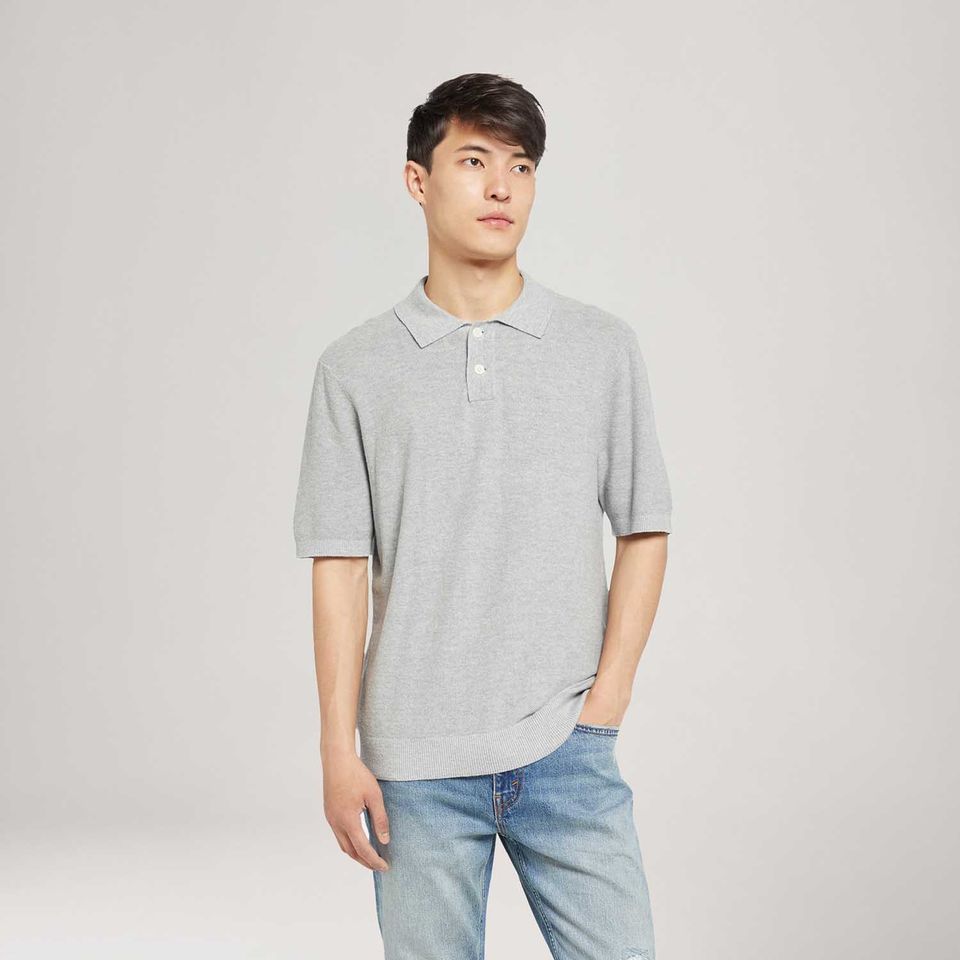 Camisa Polo Levi's® Sweater Knit Cinza Manga Curta