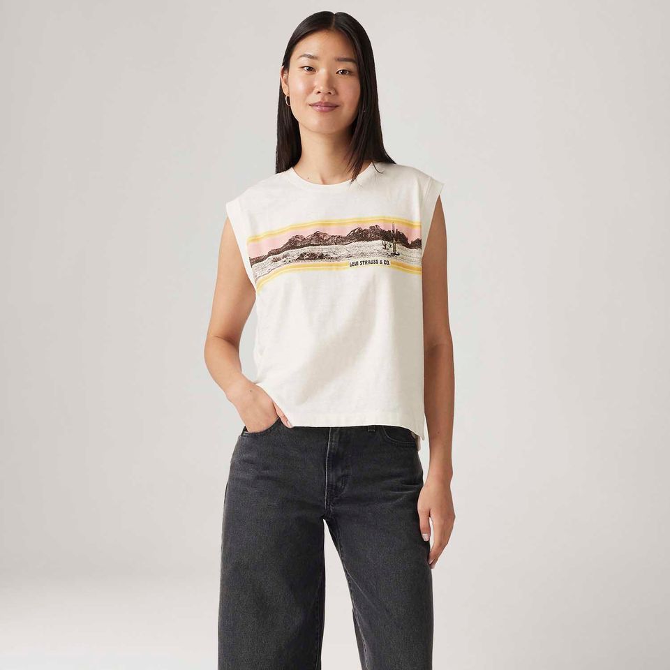 Blusa Levi's® Boxy Tank Branca Manga Curta