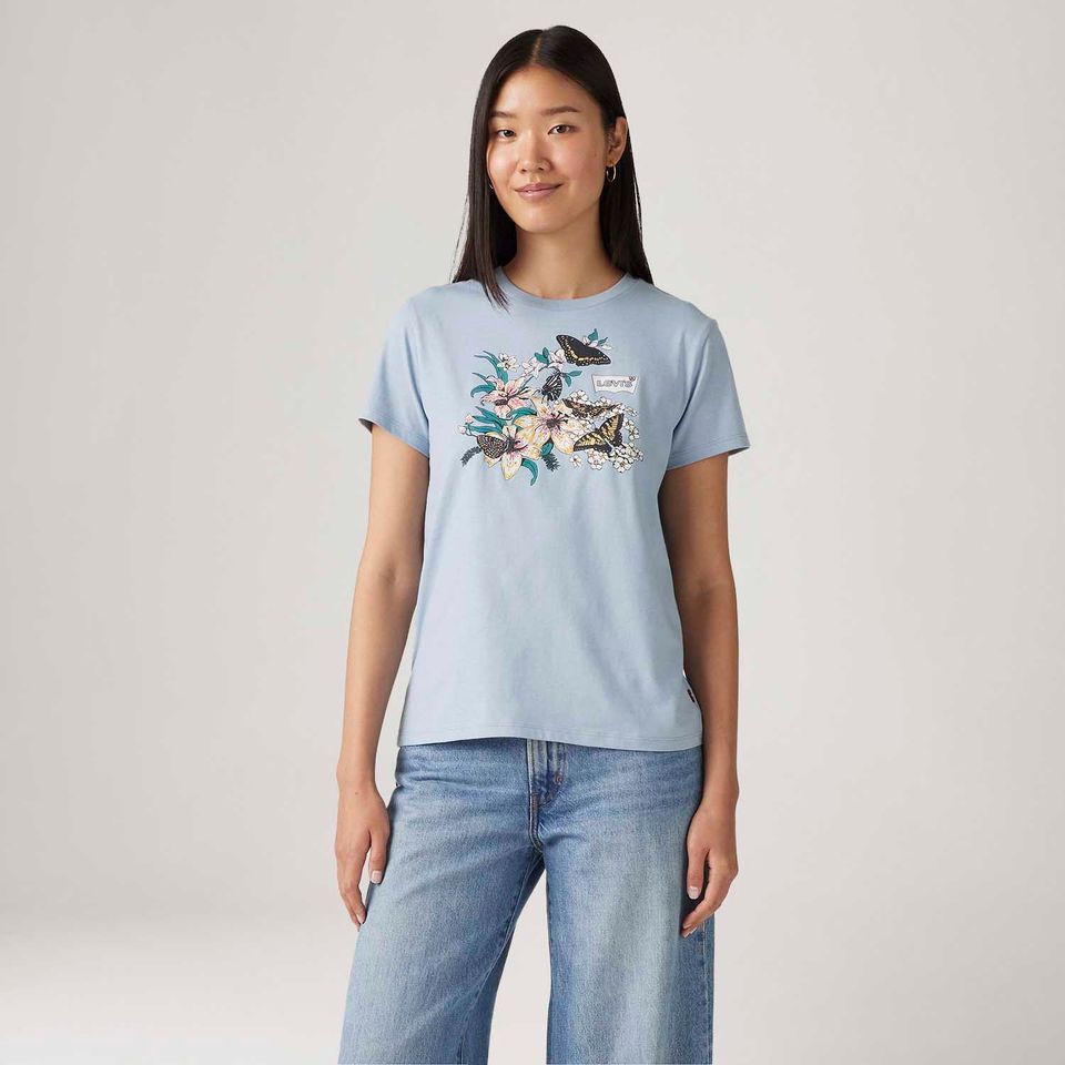 Camiseta Levi's® The Perfect Tee Azul Manga Curta