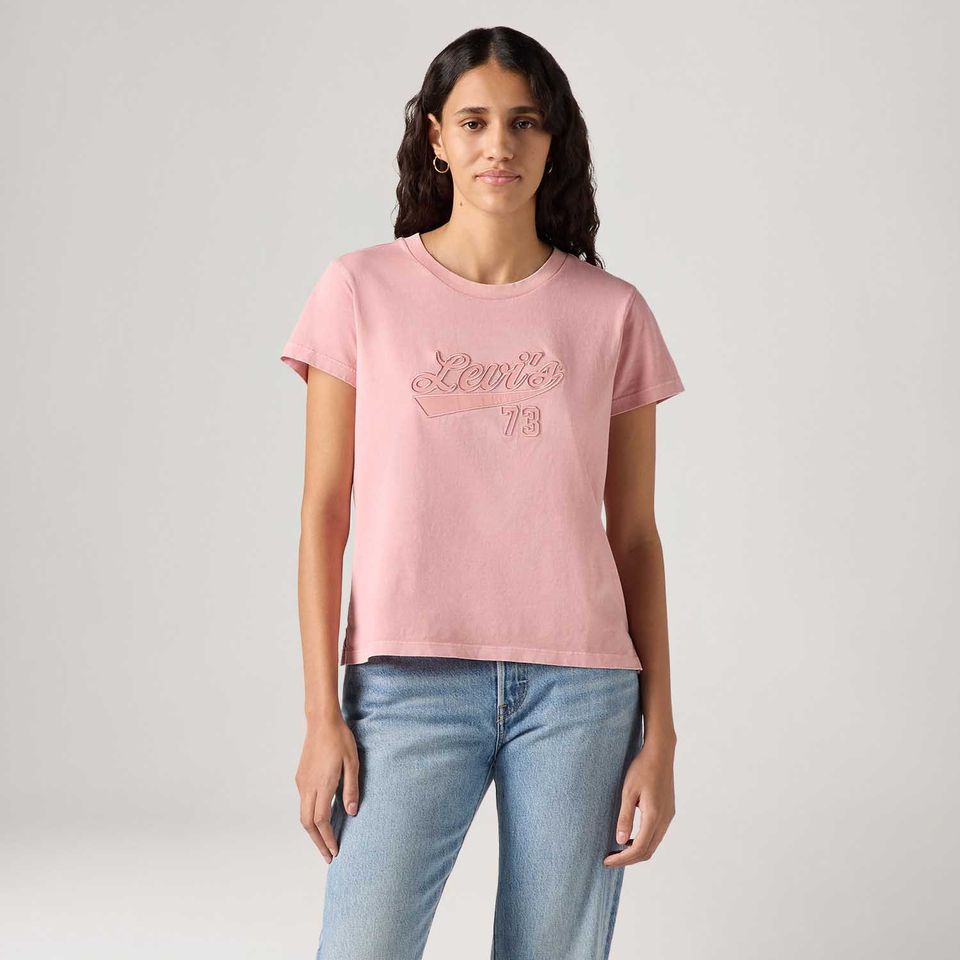 Camiseta Levi's® Graphic Boxy Rosa Manga Curta