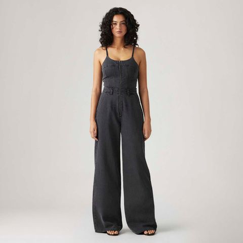 Macacão Jeans Levi's® Bustier Jumpsuit Preto — Levi's