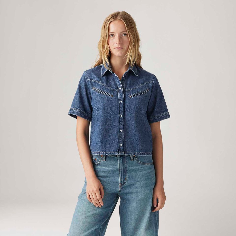Camisa Levi's® Rinoa Camp Shirt Lavagem Média Manga Curta