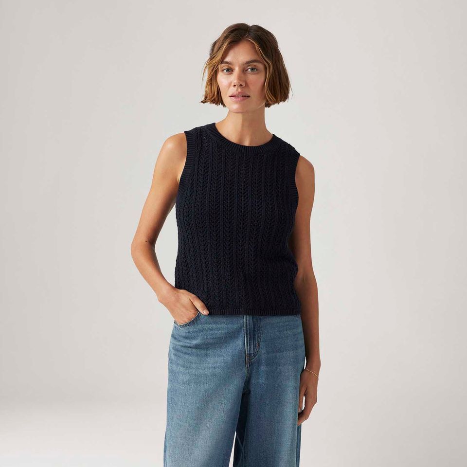 Regata Levi's® Sunrise Crochet Tank Preto Regata