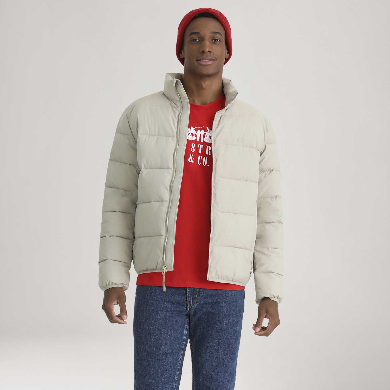 Jaqueta Puffer Levi's® Packable Quilted Off White