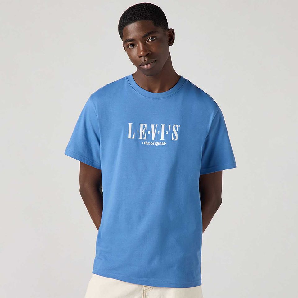 Camiseta Levi's® Relaxed Fit Azul Manga Curta