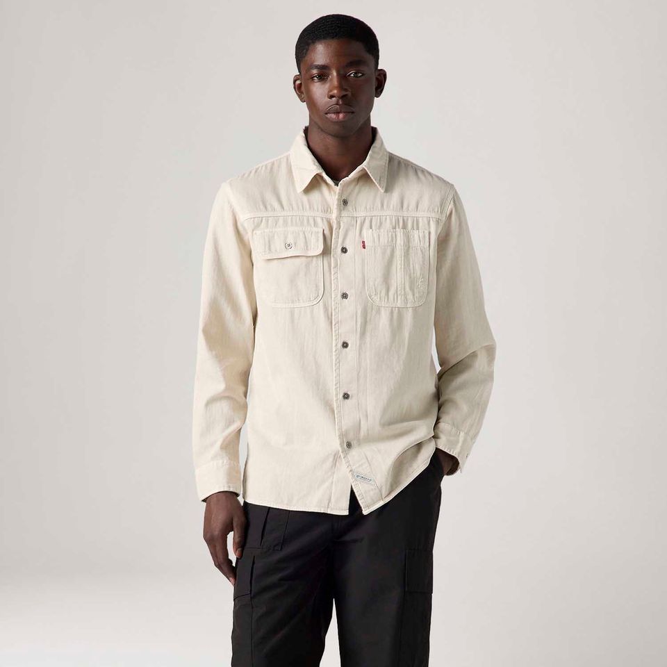 Camisa Levi's® Auburn Worker Off White Manga Longa