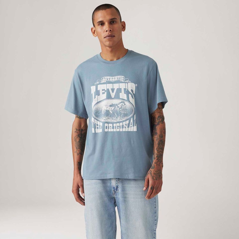 Camiseta Levi's® Relaxed Fit Azul Manga Curta