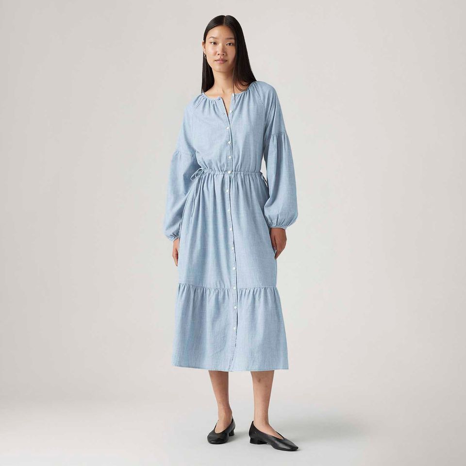 Vestido Jeans Levi's® Jolene Lavagem Média Manga Longa