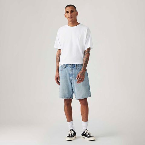 Bermuda Jeans Levi's® 468® Loose Lavagem Clara — Levi's