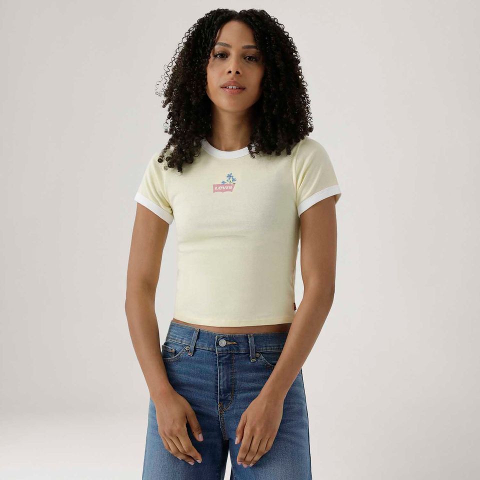 Camiseta Levi's® Graphic Mini Ranger Amarelo Claro Manga Curta