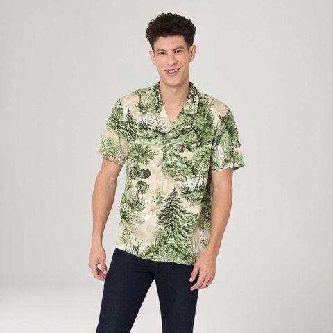 Camisa Levi's® Classic Camper Verde Estampada Manga Curta — Levi's