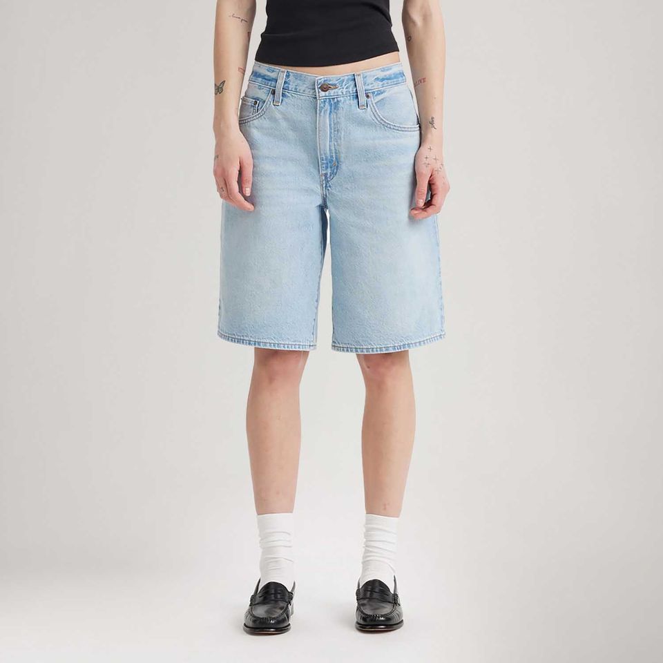 Bermuda Jort Jeans Levi's® Baggy Dad Lavagem Clara