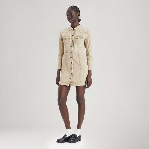 Vestido Jeans Levi's® Flynn Western Core Bege — Levi's