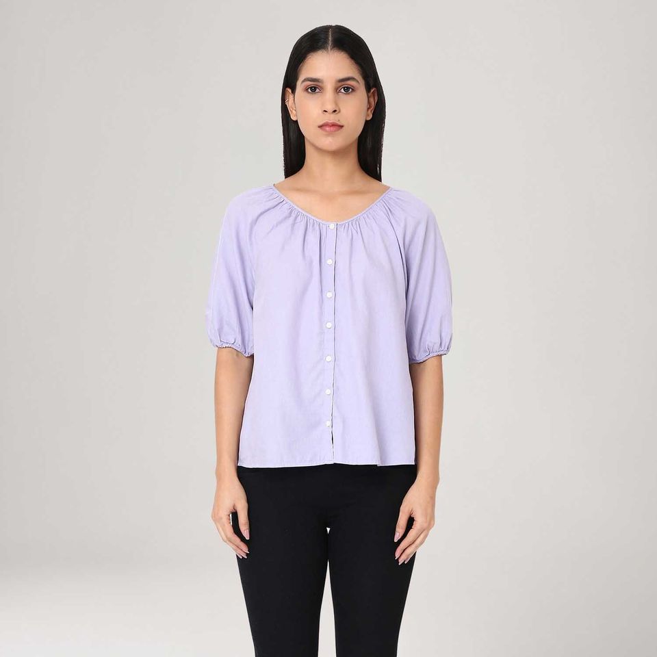 Blusa Levi's® Leanne Lilás Manga Curta
