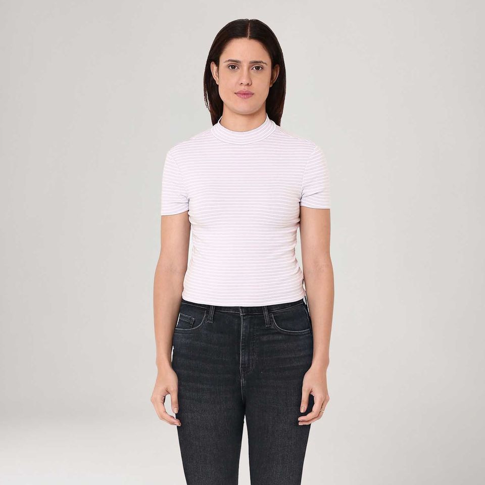 Blusa Levi's® Effortless Listrada Branca Manga Curta