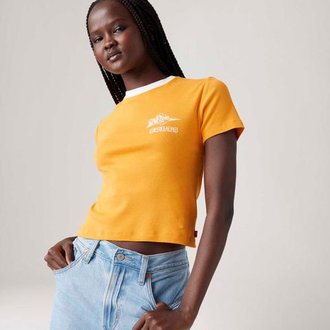Camiseta Levi's® Essential Sporty Amarela Manga Curta — Levi's