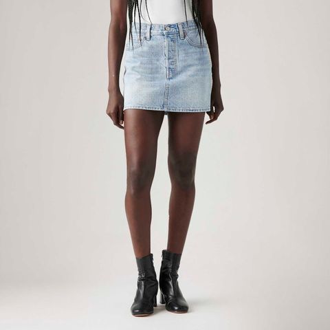 Saia Jeans Levi's® Icon com Strass Lavagem Clara — Levi's