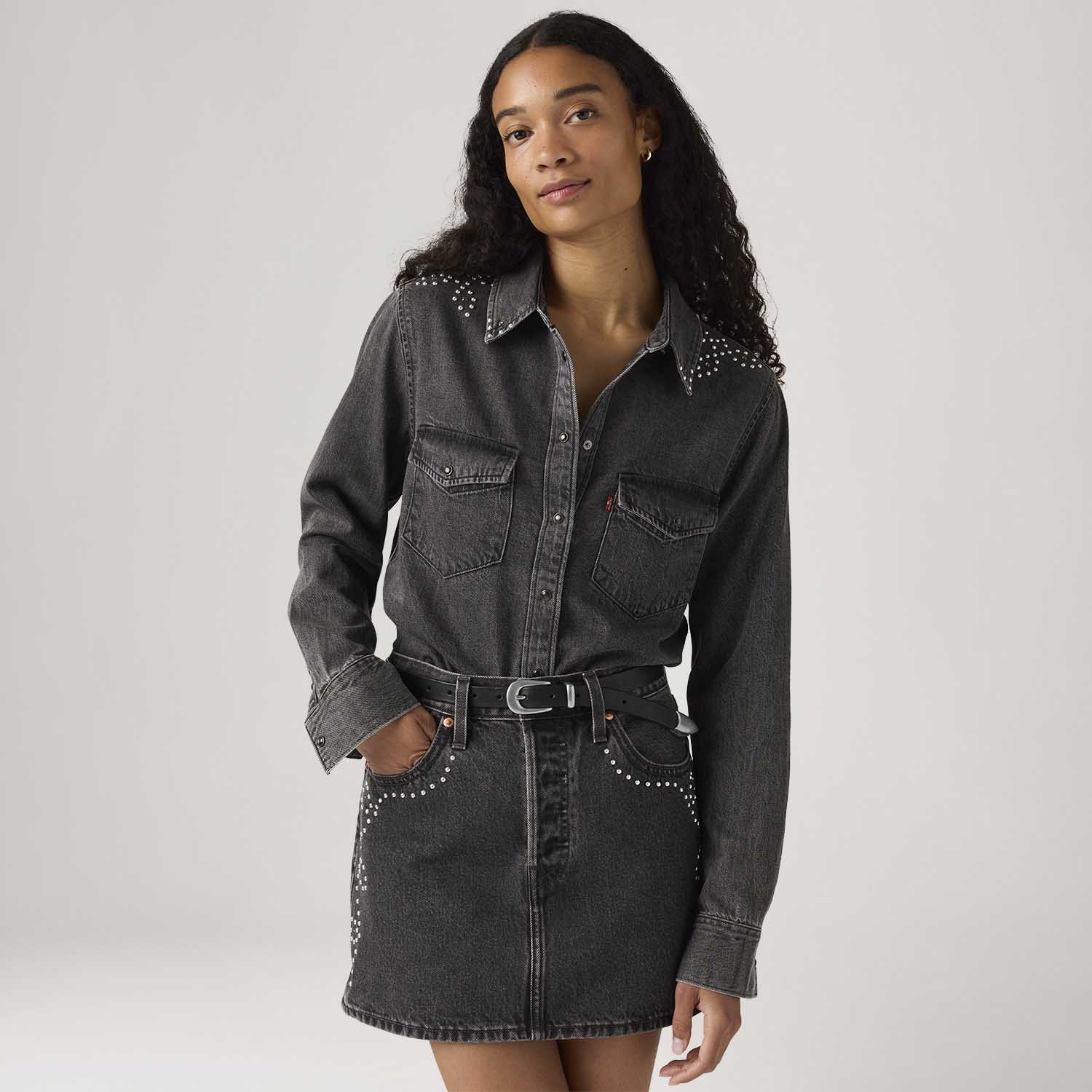 Camisa Jeans Levi's® Iconic Western Preta