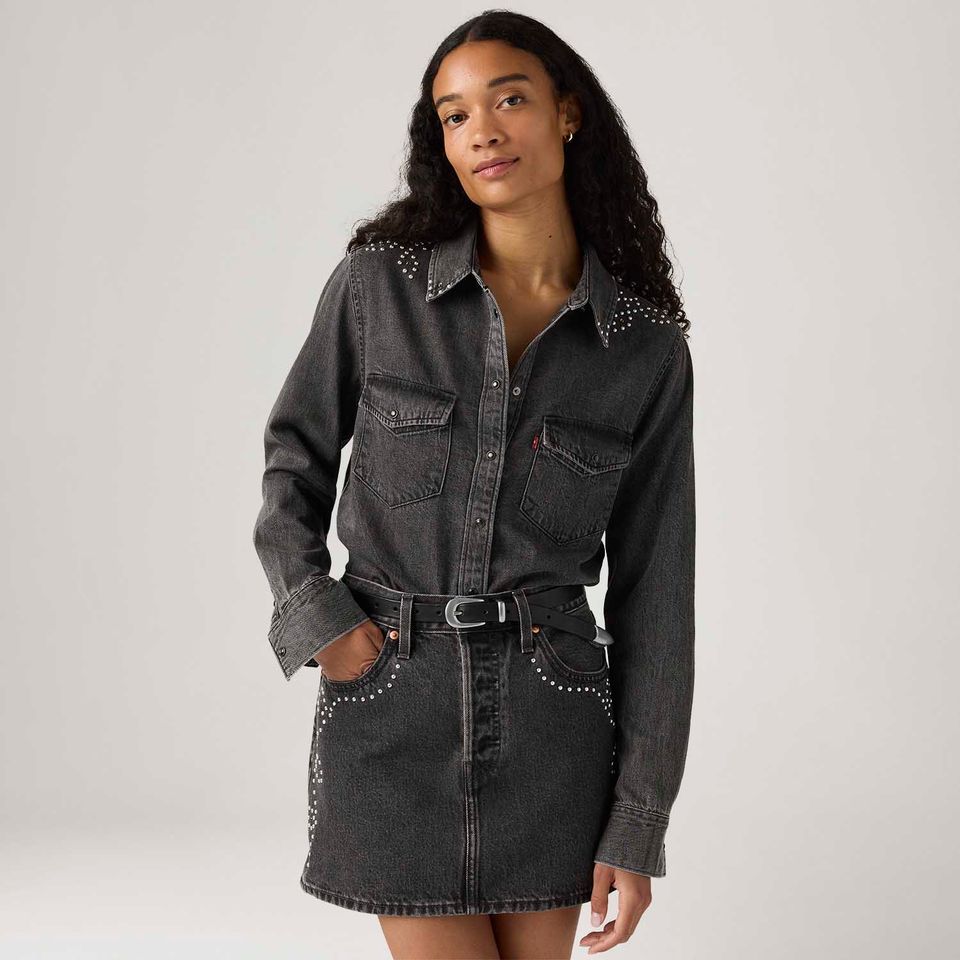 Camisa Jeans Levi's® Iconic Western Preta