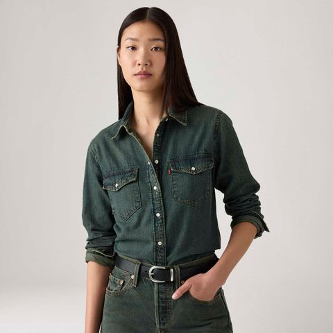 Camisa Jeans Levi's® Iconic Western Lavagem Escura — Levi's