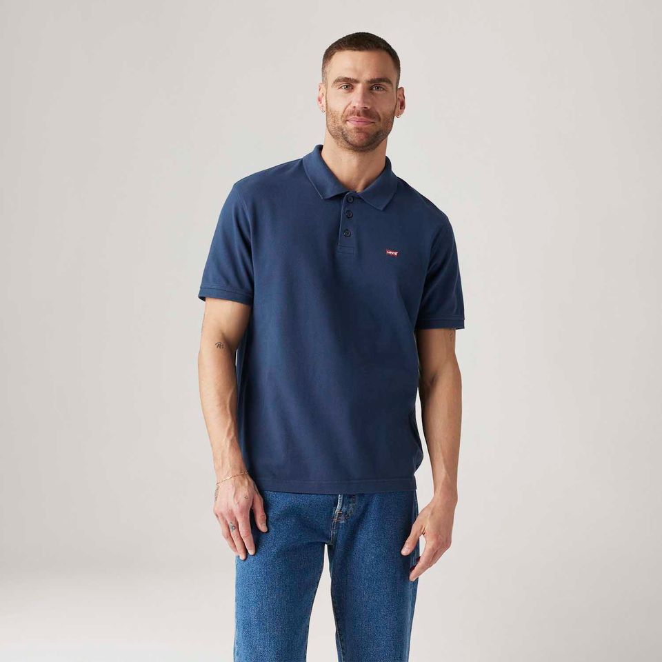Camisa Polo Levi's® Housemark Azul Marinho Manga Curta