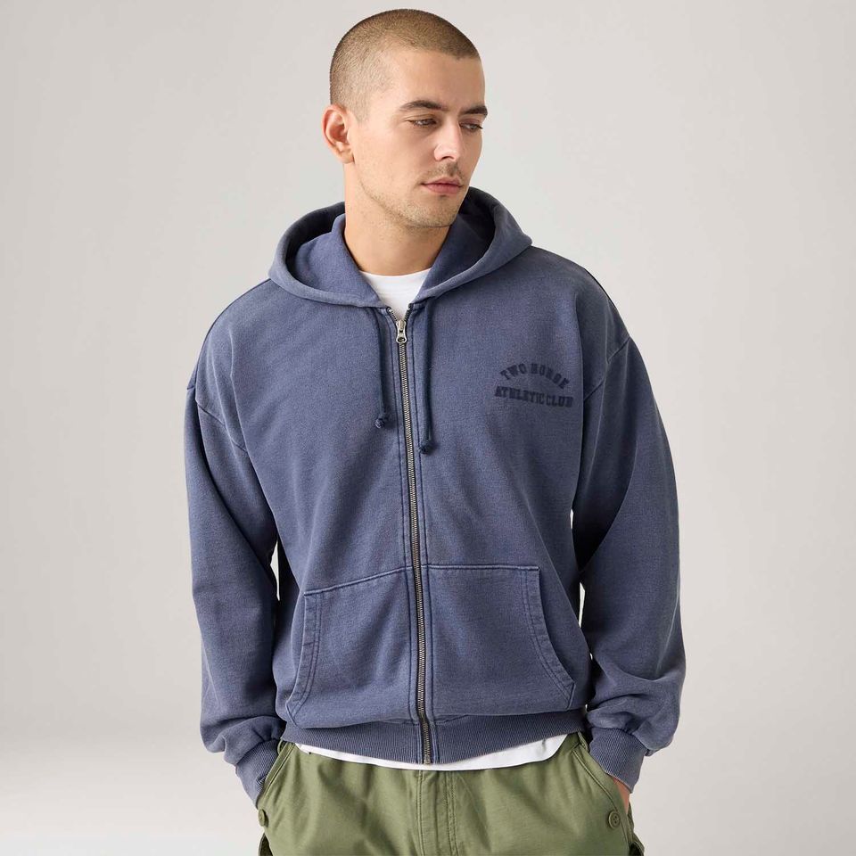 Moletom Levi's® Two Horse com Zípper e Capuz Azul