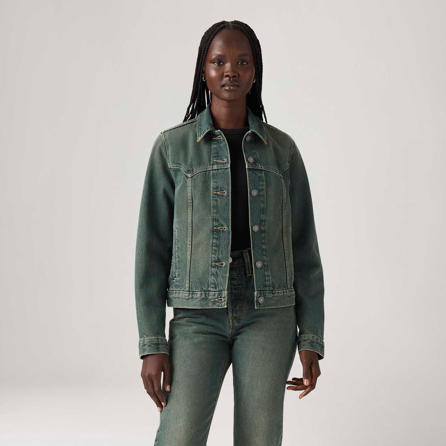 Jaqueta Jeans Levi's® Original Trucker Tipped Lavagem Média