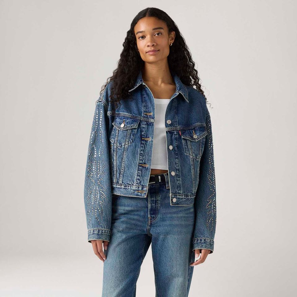 Jaqueta Jeans Levi's® 90's Shrunken Trucker Lavagem Média