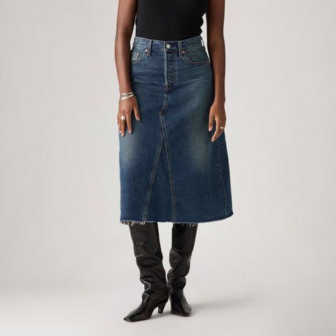Saia Jeans Levi's® A-Line Decon Midi Lavagem Escura — Levi's