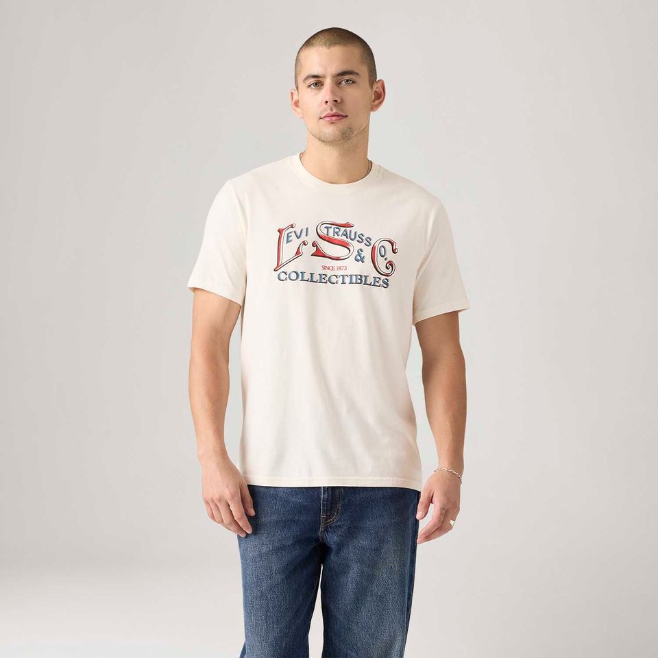Camiseta Levi's® Relaxed Off White Manga Curta