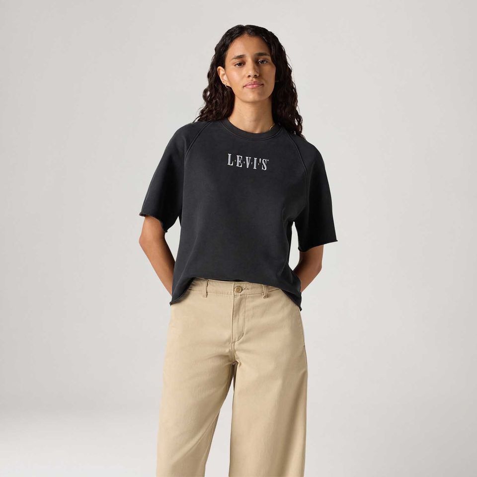 Camiseta Levi's® Diana Manga Curta Preta