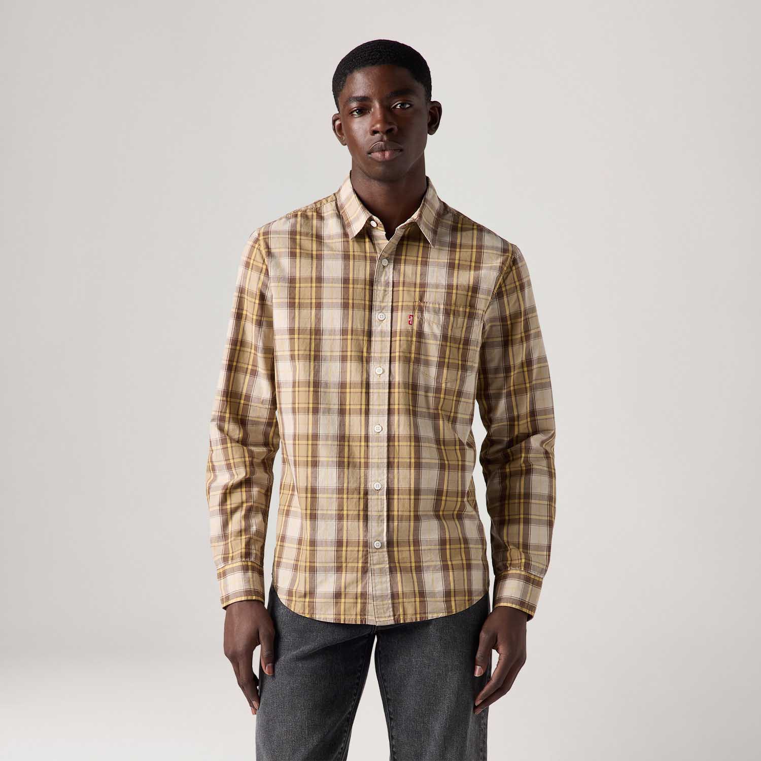 Camisa Levi's® Classic Standard Manga Longa Marrom — Levi's
