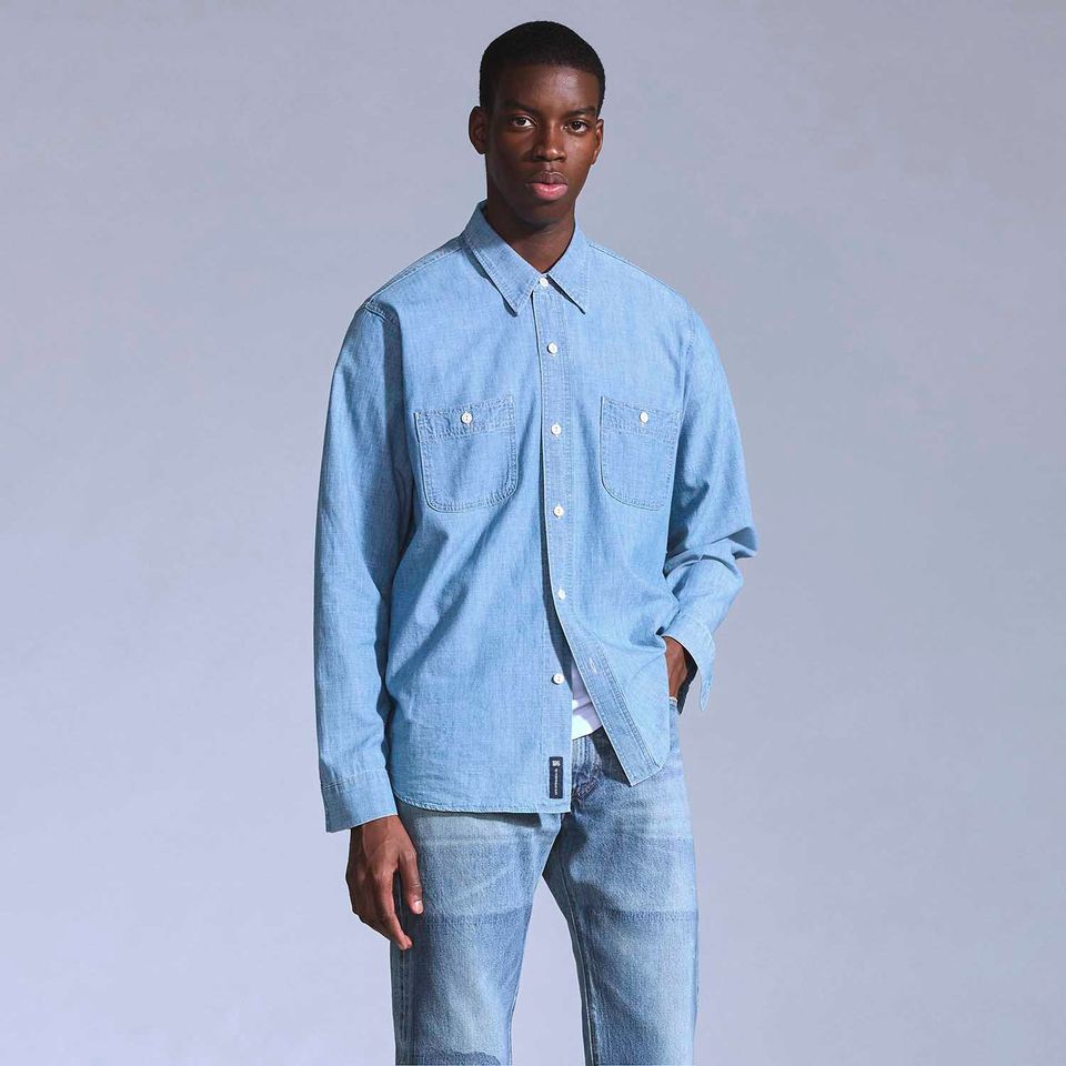 Camisa Levi's® Blue Tab Ls Work Lavagem Clara