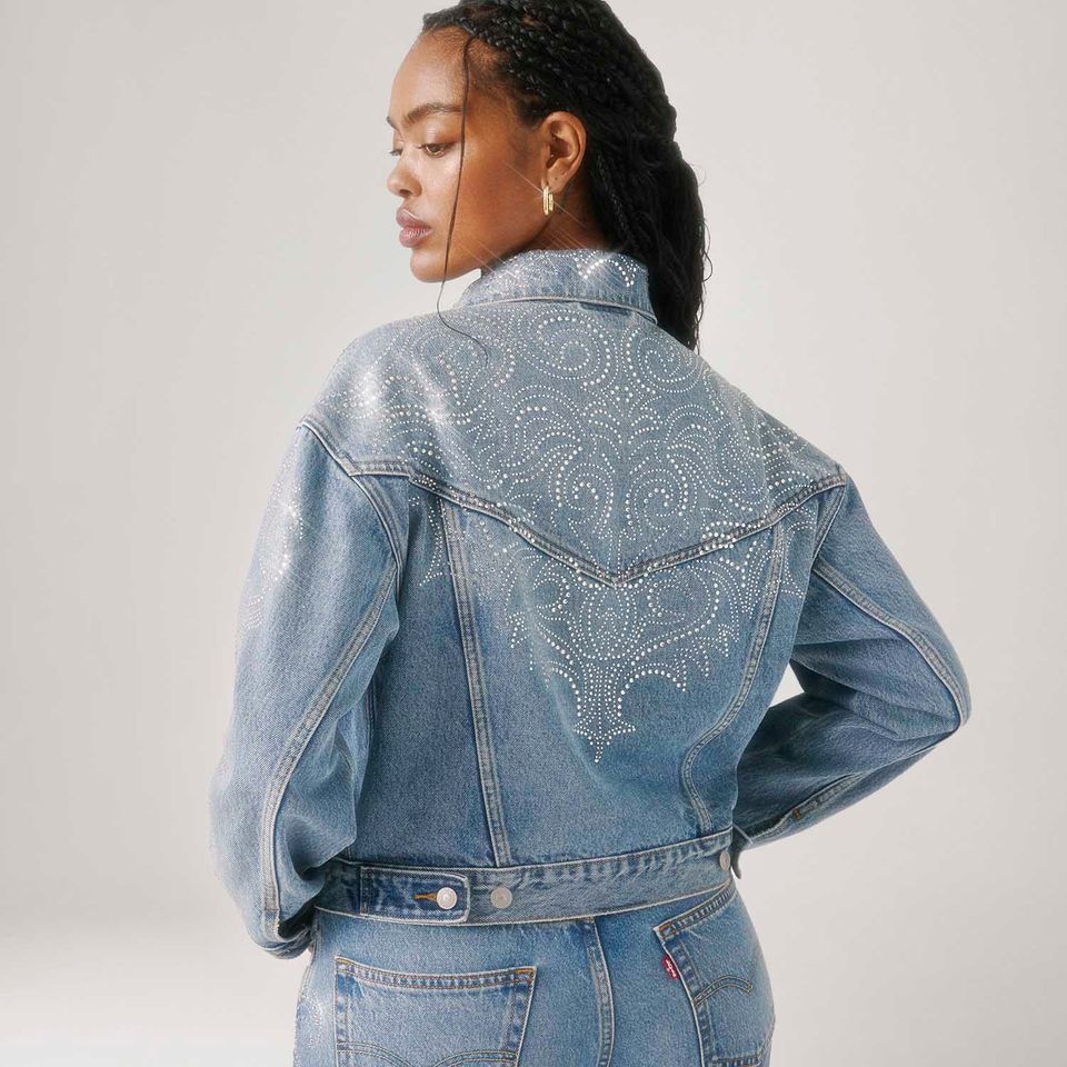 Jaqueta Jeans Levi's® 90's Shrunken Trucker Lavagem Clara
