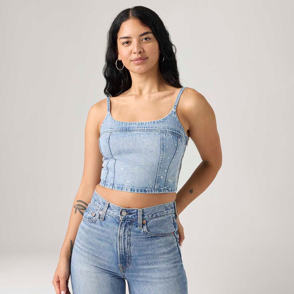 Blusa Jeans Levi's® Jadine Cami Tank Lavagem Clara